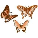 Sticker mural Papillons dessinés à la main marron 3 pièces