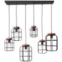 Pendelleuchte Inga, braun, 130 x 110 cm, Holz Pendellampe