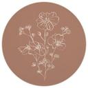 Wild Rose Bouquet Mocha Mousse | Blomster Fototapet - Anis illustration - Rund - vliesetapet/selvklæ
