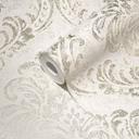 Papel pintado ornamentos blanco, plata - papel pintado tejido-no tejido barroco clásico para salón