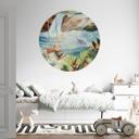 Wallsticker Gynger i naturens oase - Goed Blauw - Rund