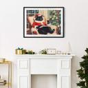 Póster humorístico Gato de Navidad con vino - Melloi Art Prints