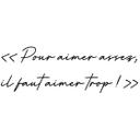 Sticker mural Pour aimer assez