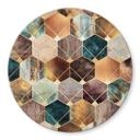 Tableau sur verre Fredriksson - Or et cuivre - Rond