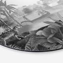 Tableau sur alu-Dibond rond Sir Edward - Paysage avec léopards noir et blanc