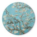 Plateau de table en verre rond - Van Gogh - Amandier en fleur 