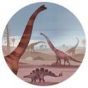 Tapet cirkel Braun - I dinosaurernes land - vliesetapet/selvklæbende non-woven tapet