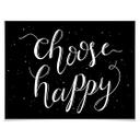Póster Choose Happy - negativo negro