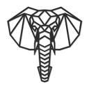 MDF - Decoración en madera cabeza de elefante de origami