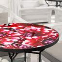 Plateau de table en verre - Floraison rouge - Rond