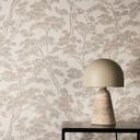 Ikke-vævet tapet Lin Zen Branches beige hvid med grene asiatisk - brune træer skovtapet grene