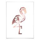 Plakat - Origami Flamingo - Kobberoptik