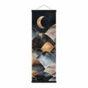 Póster de tela Fredriksson - Montañas a la luz dorada de la luna - Panorama