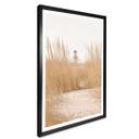 Póster faro en la hierba de las dunas