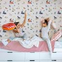 Børnetapet, non-woven tapet med illustration Kids Walls grå, farverig