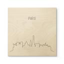 Cuadro de madera Skyline Paris Outline