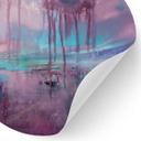Violet regn over blå tåge Wallsticker - Schmucker - Round