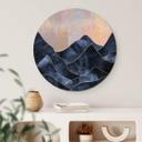 Tableau sur alu-Dibond rond Fredriksson - Chaîne de montagnes marbrée