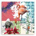 Canvasbillede, Flamingo-collage