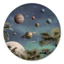 Vægcirkel Kikki Belle - Tropical Fantasy in Space – print på aluminium (Alu-Dibond)