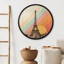 Póster Bodart - Torre Eiffel retro con arco iris - Redondo
