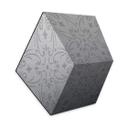 3D Hexagon Alu-Dibond - Sølv med mønster