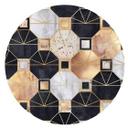 Muursticker Rond Fredriksson - Gold & Black