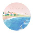 Póster Surf en la costa de Australia - Ríos - Redondo