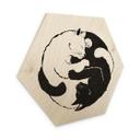 Sekskantet træ Katte Ying & Yang - Tunaboylu
