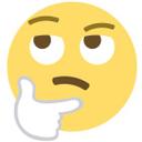 Muursticker Emoji Thinking Face