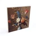 Cuadro de madera Van der Ast - Flores en un jarrón Wan-Li - Cuadrado