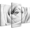 3 stykke lærredstryk hvide rosenblomster