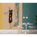 Fotomural Paredes de Patel 3 Parisienne 2 azul, beige, amarillo, negro