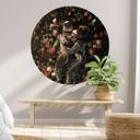 Vinilo decorativo Astronautas en un prado de flores - Nicebleed - Redondo