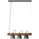 Pendelleuchte Eva, metallic, 70 x 115 cm, Holz Pendellampe