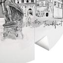 Fototapet - Rundt Love your City - Frankfurt Sort og hvid - vliesetapet/selvklæbende non-woven tapet