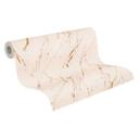 Papel pintado moderno de tejido-no tejido mármol beige oro - papel pintado con efecto metálico