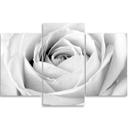 3 stykke lærredstryk hvide rosenblomster