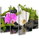 5 stykke lærred print Zen blomster bambus sten