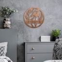 Decoración en madera caoba - Flores en círculo - Wildflower