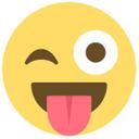 Muursticker Emoji Winking Eye