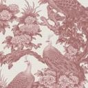 Fugletapet creme bordeaux - Ikke-vævet tapet med påfugle og blomster i et vintage-look