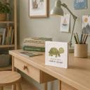 Holzbild zum Hinstellen - Schildkröte mit dem Mutmachspruch 'Schritt für Schritt schaffe ich das'