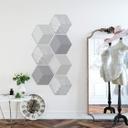 3D Hexagon Alu-Dibond sæt - Lys marmor (sæt med 7)