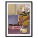 Póster pausa café con disco favorito - Goed Blauw