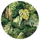 Vinilo decorativo plantas de la selva - Jaszke - Redondo