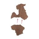 Décoration en bois - Carte des Pays baltes - Placage bois acajou