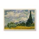 Cuadro de madera van Gogh - Campo de trigo con cipreses