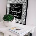 Wanddecoratie Live - Laugh - Love zilver glitter