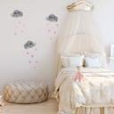 Muursticker set Wolken grijs en roze